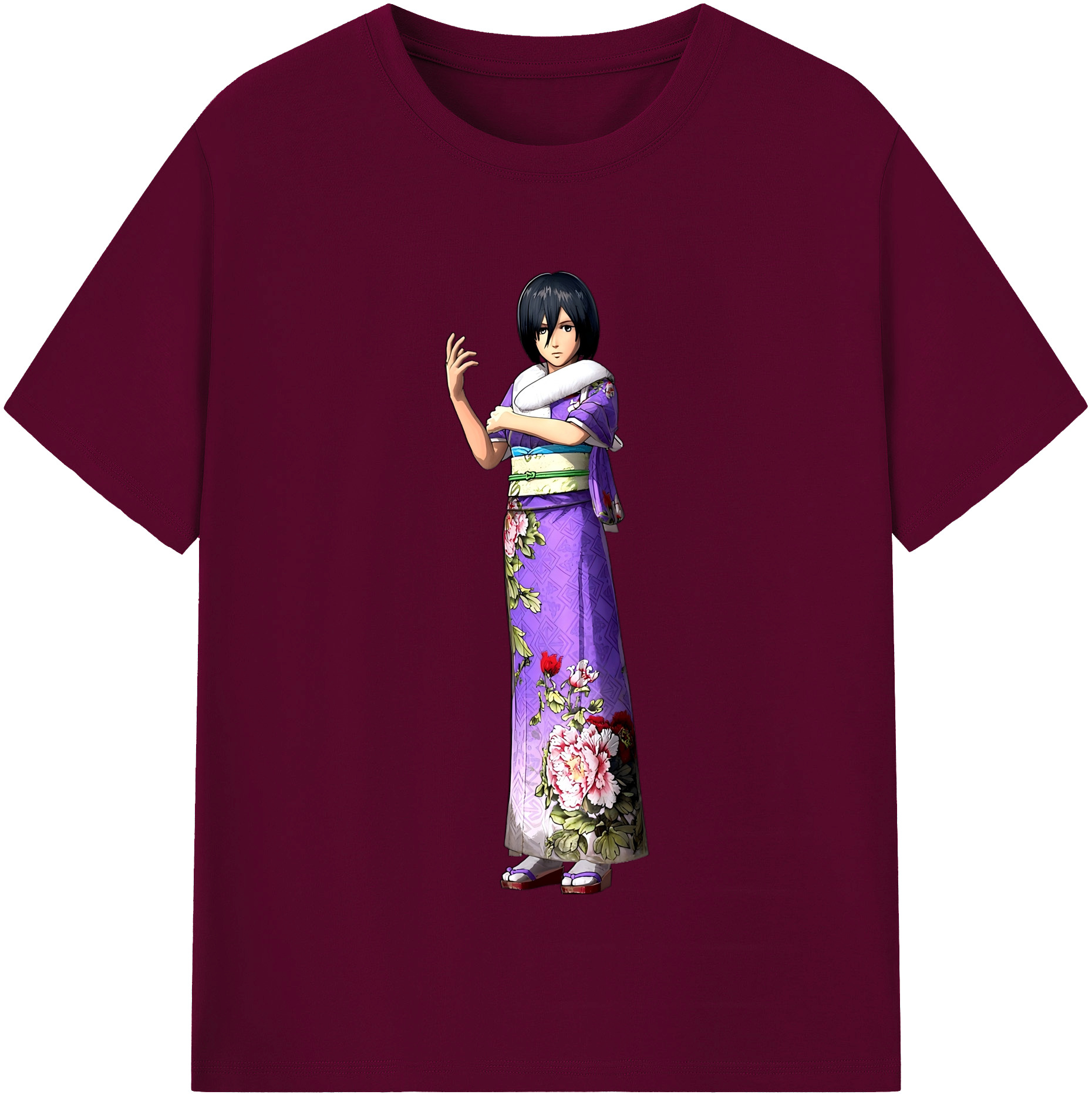 （画像用） 進撃の巨人 ミカサ·アッカーマン Attack on Titan Mikasa Ackerman レディースカジュアルプリントTシャツ（綿100％）